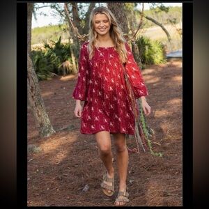 NATURAL LIFE Red Floral Long Sleeve Dress